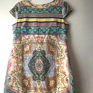 Multi colored paisley mini dress